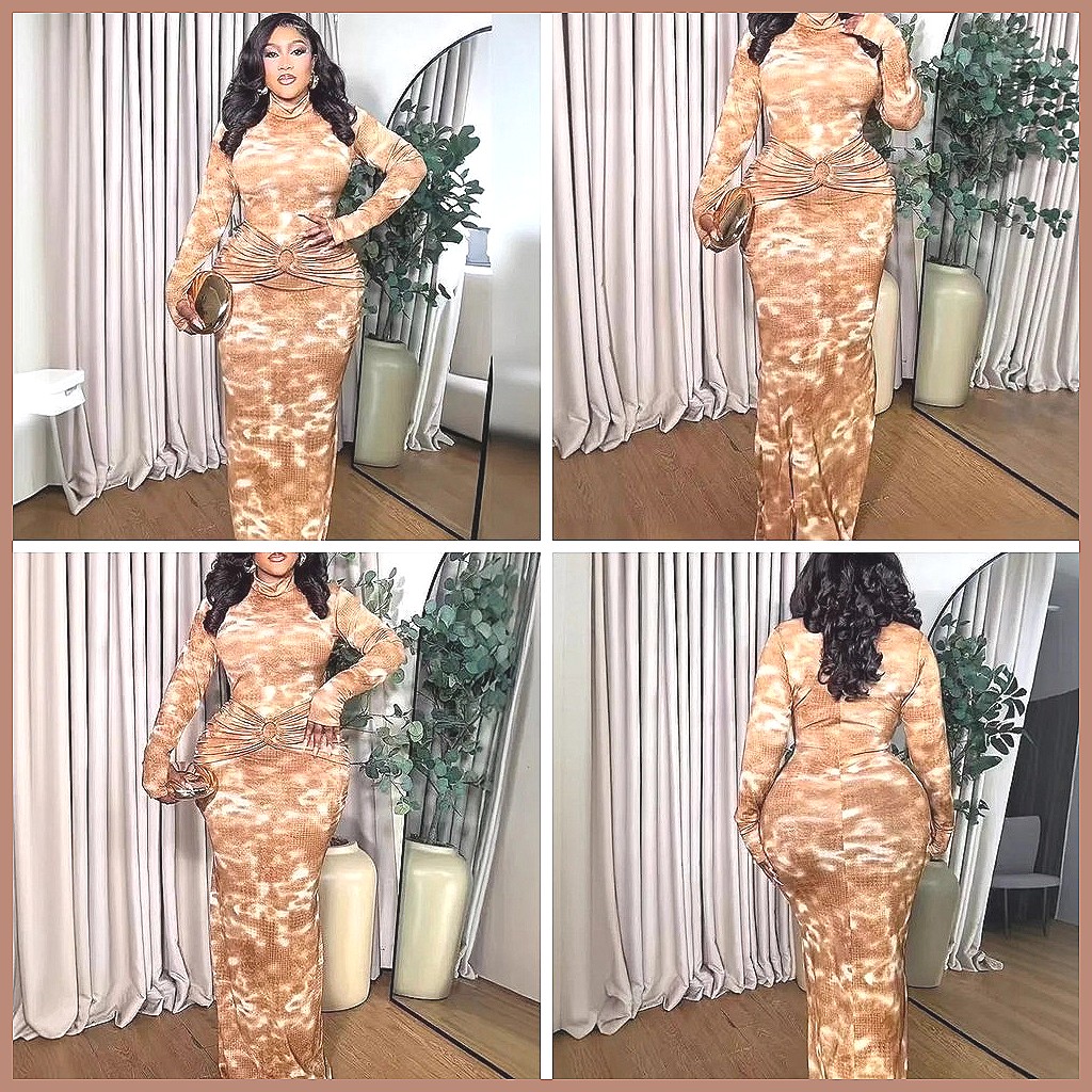 Bodycon Dress Women - ชุดเดรสบอดี้คอนมัดย้อมสำหรับผู้หญิง, ชุดเดรสยาวปานกลางแขนยาวรัดรูปเอวเข้ารูป, ชุดปาร์ตี้คลับสุดเซ็กซี่ (ตัวอักษร: 78)