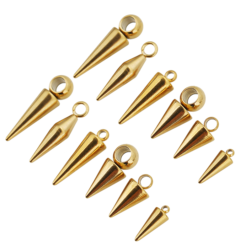 Women'S Fashion Earrings - 10pcs กรวยสแตนเลส Charms จี้ Retro SPIKE