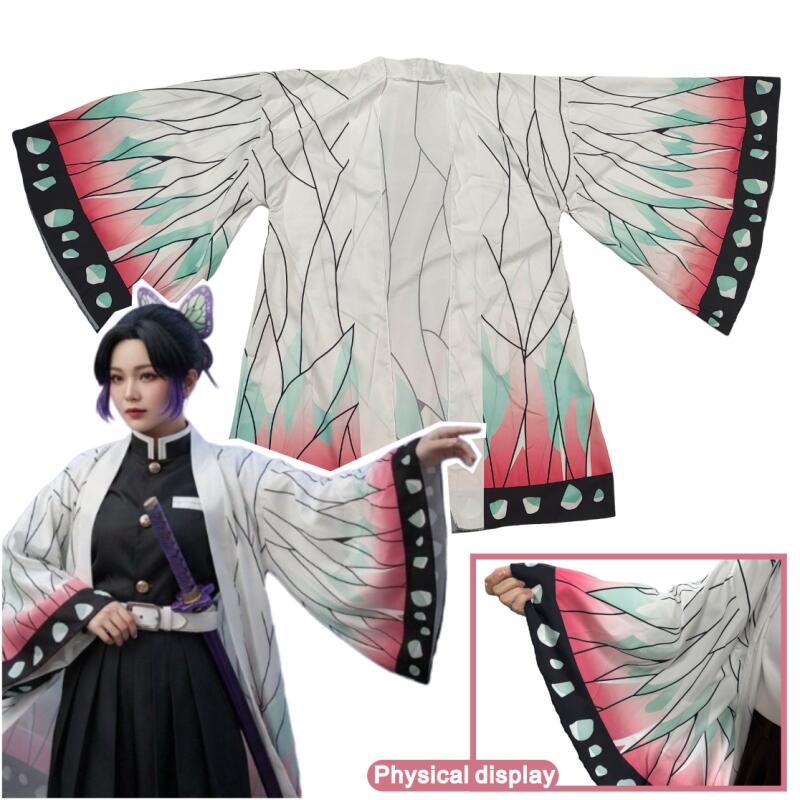 Women'S Fashion Kimono - ชุดคอสเพลย์ฤดูร้อนสไตล์อนิเมะญี่ปุ่น ชิโนบุ โคโจ สำหรับผู้หญิง ลายผีเสื้อ แขนยาว
