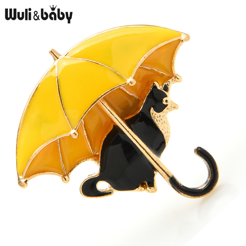 Women'S Fashion Umbrella - Wuli & Baby แมวน่ารักภายใต้ร่มเข็มกลัดสําหรับผู้หญิงเคลือบ 4 สี