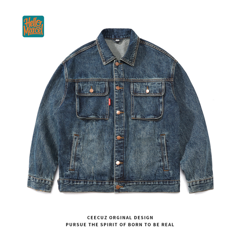 Women'S Fashion Denim Jacket - HELLOMARCEL แจ็คเก็ตยีนส์คุณภาพหรู ไซส์ EU US สไตล์สตรีทแวร์
