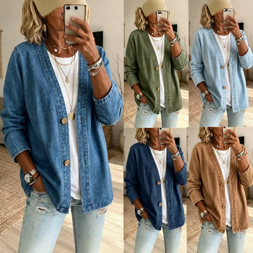 เสื้อแจ็คเก็ตยีนส์ผู้หญิงสำหรั - Women'S Fashion Denim Jacket บทวิจารณ์และราคา