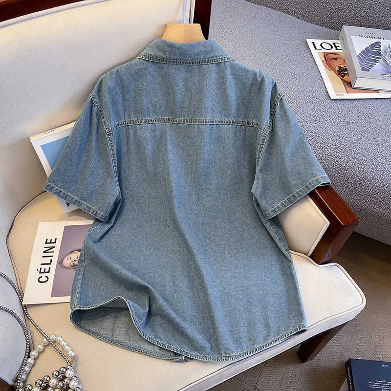 Retro DENIM เสื้อผู้หญิงฤดูร้อ - Women'S Fashion Denim Jacket บทวิจารณ์และราคา