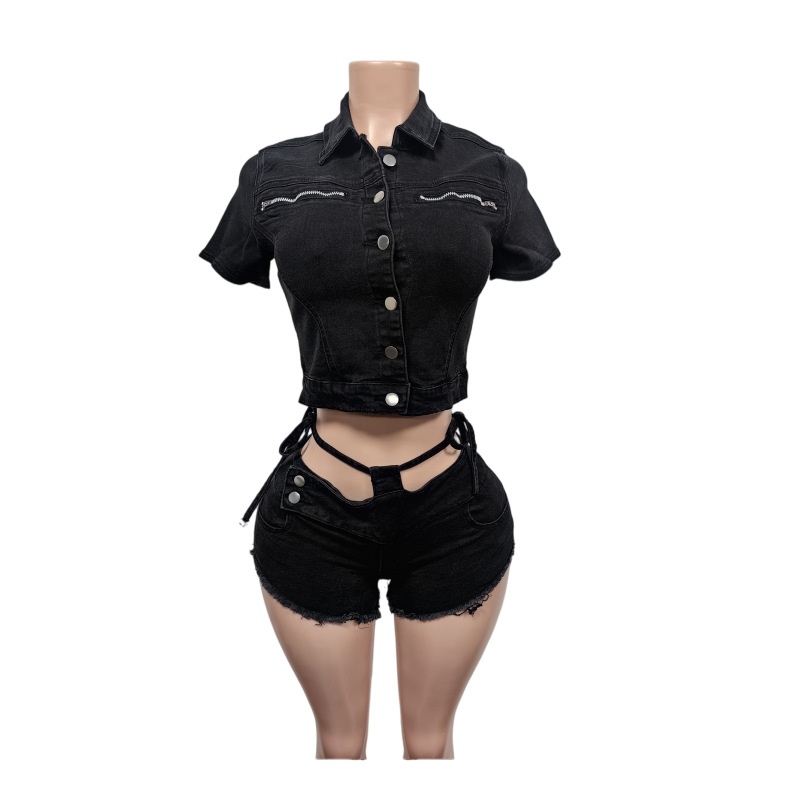 ชุดเซ็กซี่สองชิ้นผ้ายีนส์สำหรั - Women'S Fashion Denim Jacket บทวิจารณ์และราคา