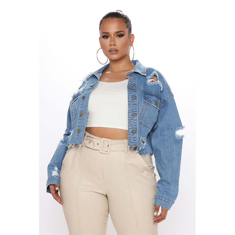 เสื้อแจ็คเก็ตยีนส์ขาสั้น Rippe - Women'S Fashion Denim Jacket บทวิจารณ์และราคา