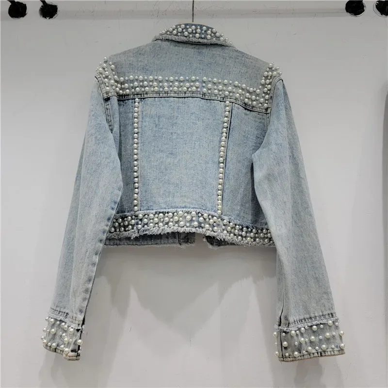 ฤดูใบไม้ร่วงผู้หญิงแฟชั่นเพิร์ - Women'S Fashion Denim Jacket บทวิจารณ์และราคา