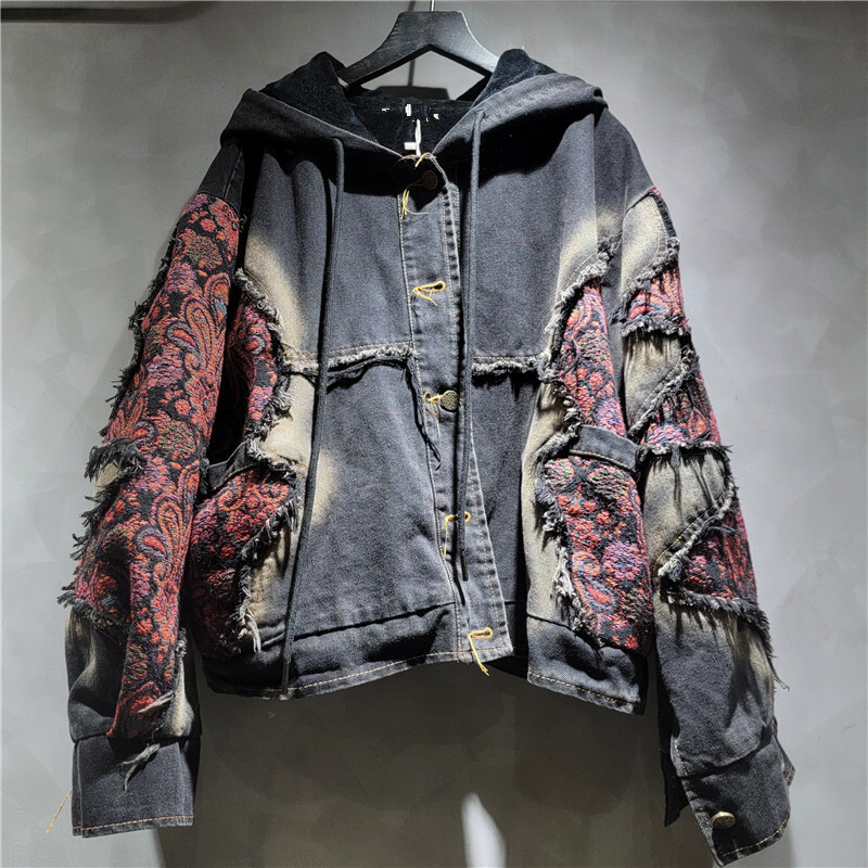 เสื้อแจ็คเก็ตยีนส์ผู้หญิง WTHT - Women'S Fashion Denim Jacket บทวิจารณ์และราคา
