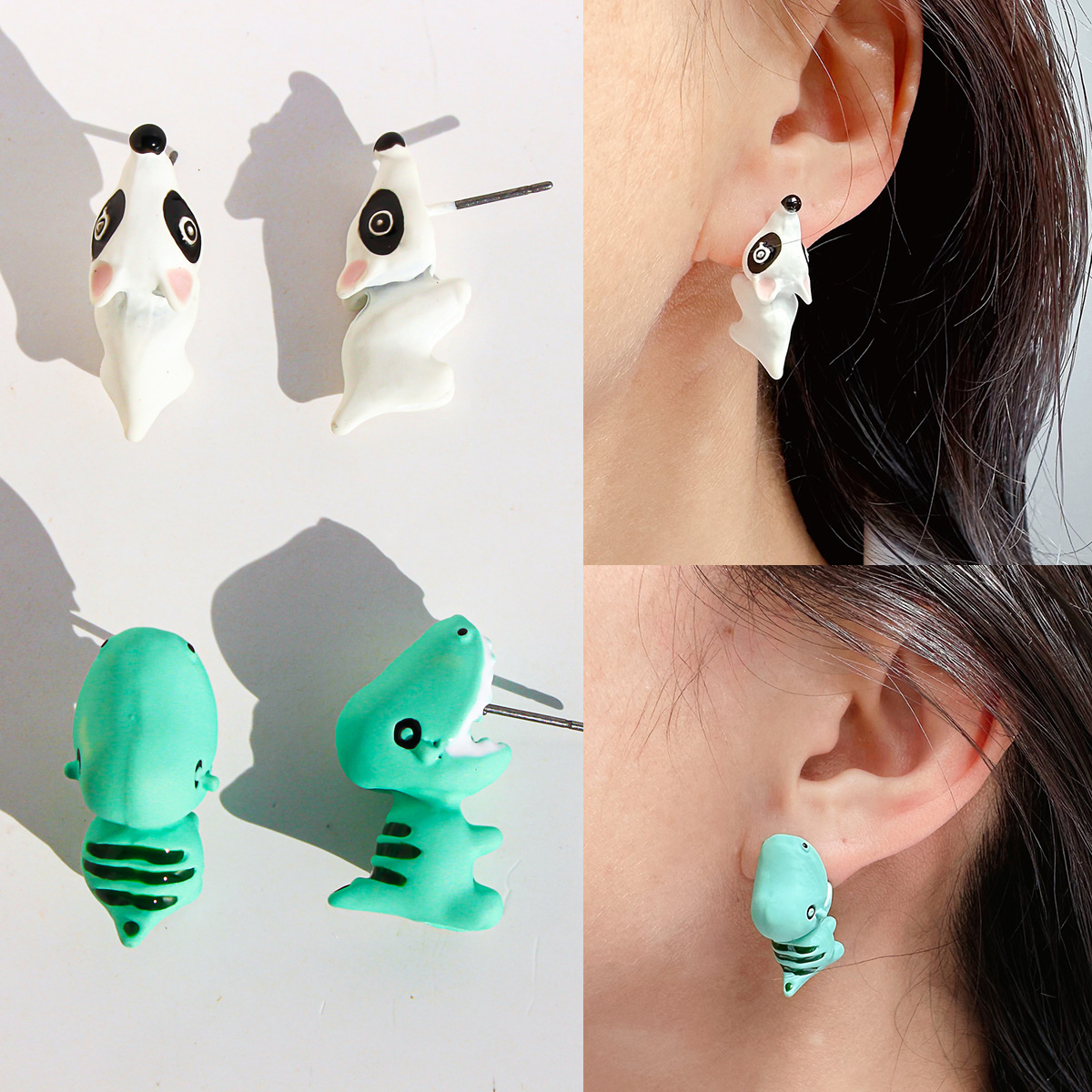 ต่างหูแบบติดหูลายการ์ตูนสัตว์  - Women'S Fashion Earrings บทวิจารณ์และราคา