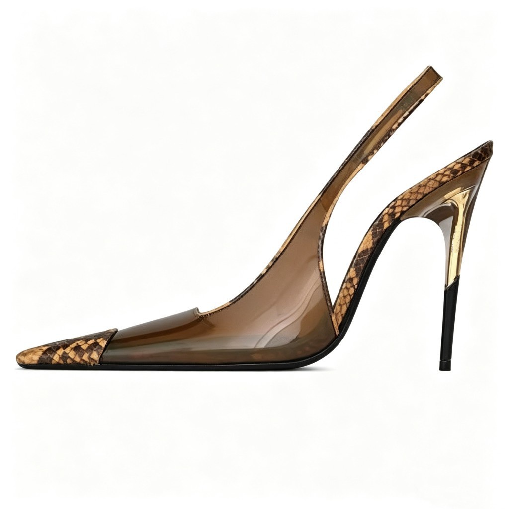รองเท้าส้นสูงแบบใสลายหนังงูทรง - Women'S Fashion Paris บทวิจารณ์และราคา