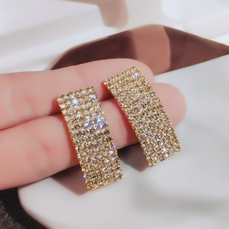 14K สีเหลืองทองเพชรต่างหูสแควร - Women'S Fashion Paris บทวิจารณ์และราคา