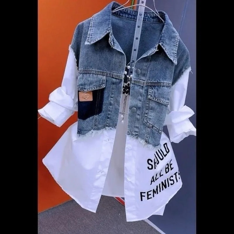 เสื้อแจ็คเก็ตยีนส์ลายทางแฟชั่น - Women'S Fashion Denim Jacket บทวิจารณ์และราคา