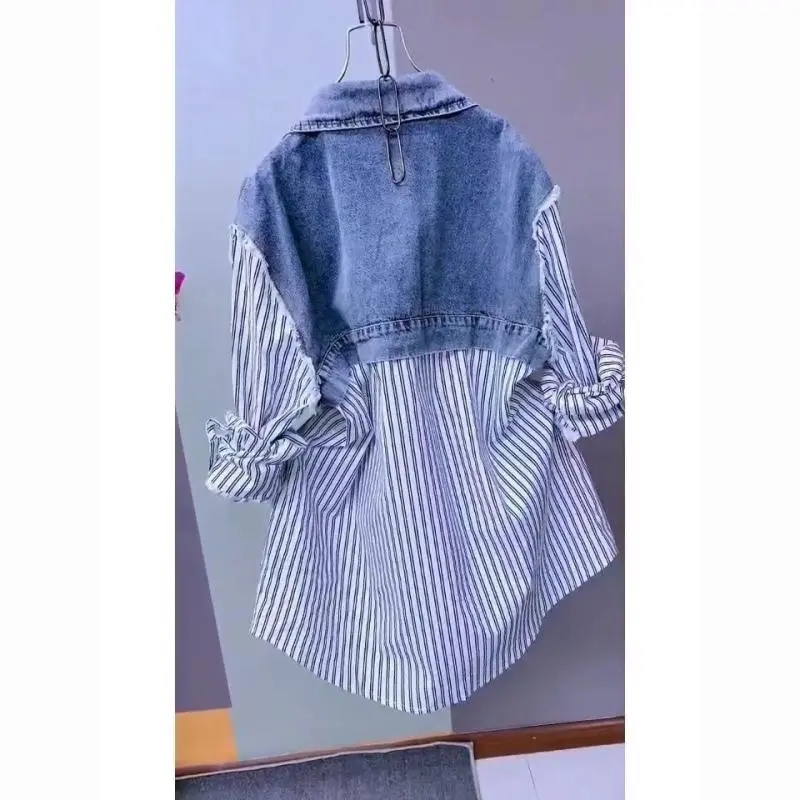 เสื้อแจ็คเก็ตยีนส์ลายทางแฟชั่น - Women'S Fashion Denim Jacket บทวิจารณ์และราคา