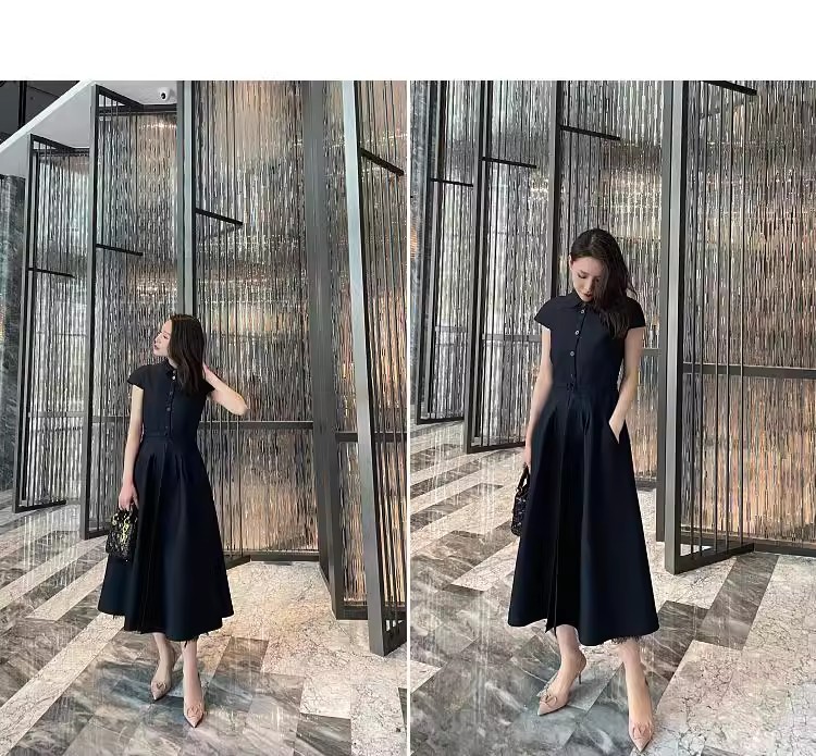 เดรสสไตล์เฮปเบิร์นสีพื้นเรียบห - Women'S Fashion Umbrella บทวิจารณ์และราคา