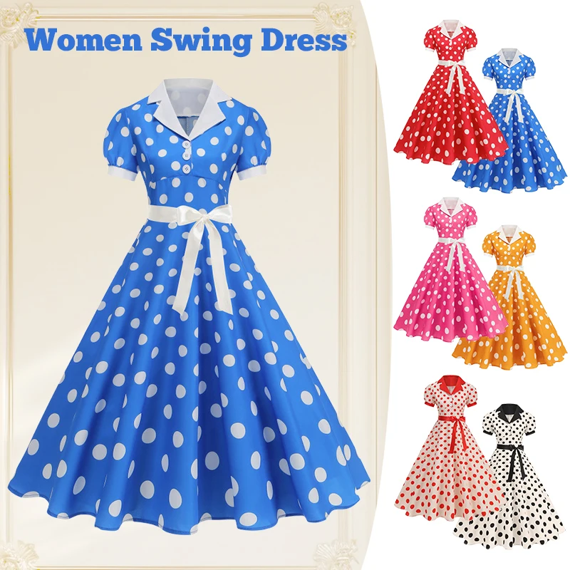 เดรสลายจุดวินเทจสำหรับผู้หญิง  - Women'S Fashion Of The 60S บทวิจารณ์และราคา