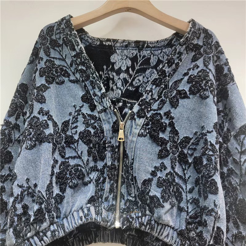 แฟชั่นแจ็คการ์ดแจ็คเก็ตยีนส์สั - Women'S Fashion Denim Jacket บทวิจารณ์และราคา