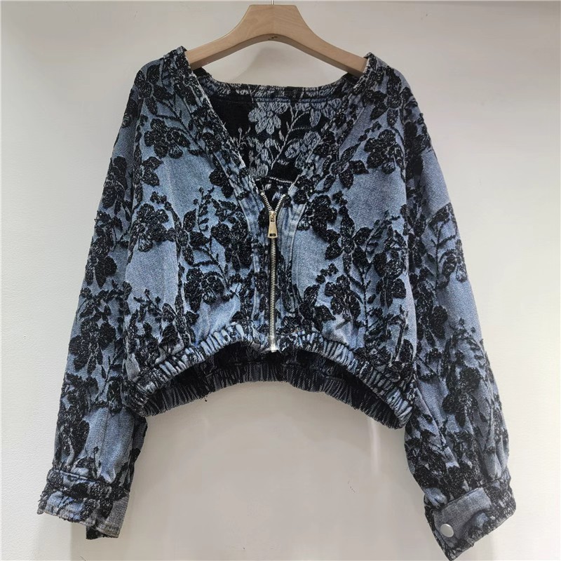 แฟชั่นแจ็คการ์ดแจ็คเก็ตยีนส์สั - Women'S Fashion Denim Jacket บทวิจารณ์และราคา