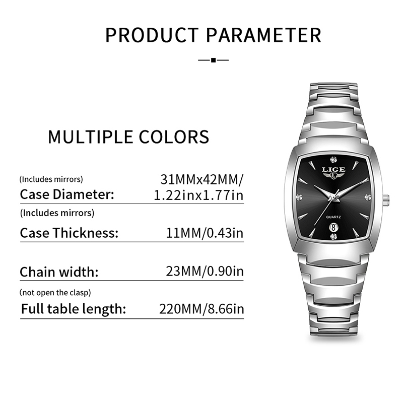 LIGE นาฬิกาผู้หญิงธุรกิจหรูหรา - Women Fashion Simple บทวิจารณ์และราคา