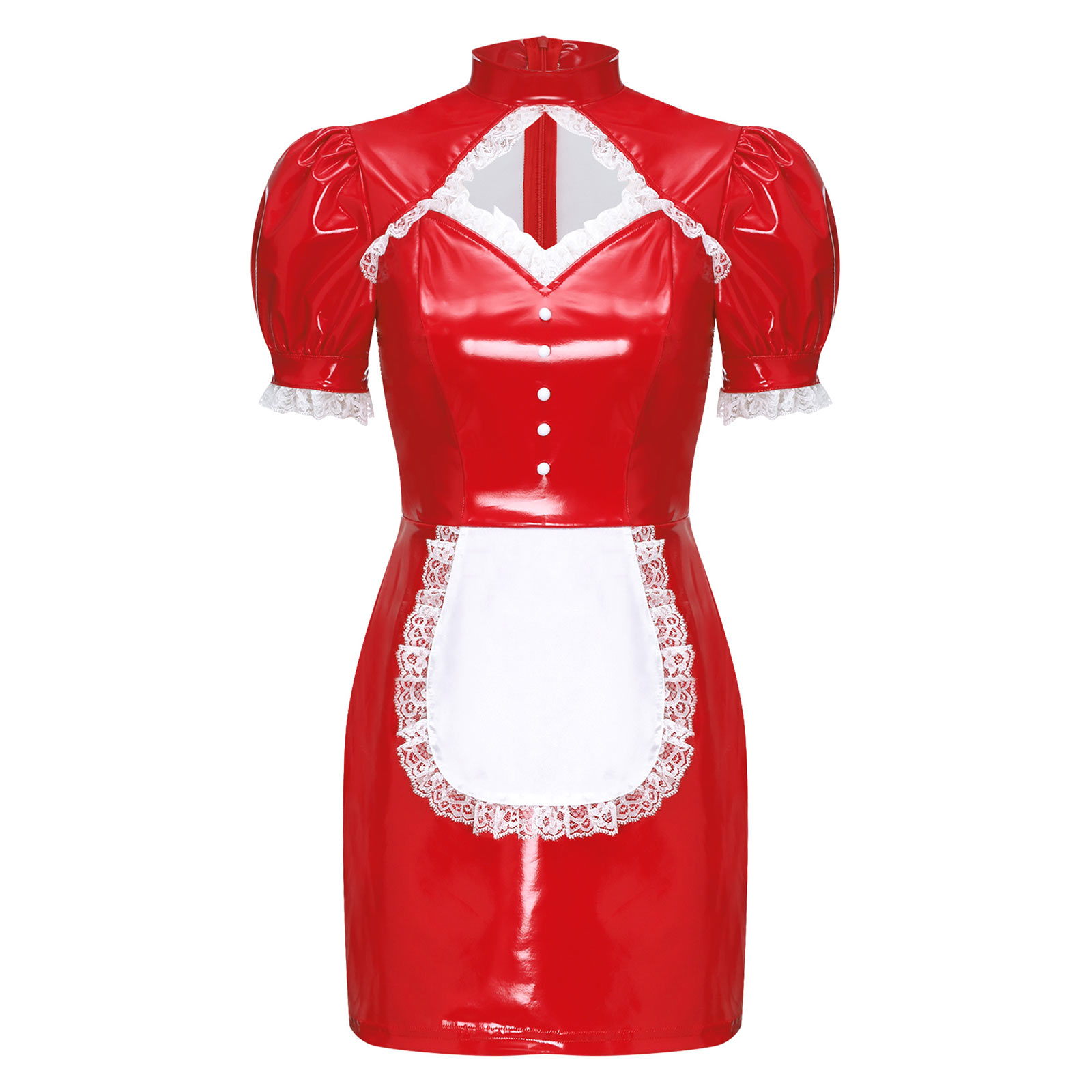 ผู้หญิงฮาโลวีนชุดแม่บ้านGlossy - Bodycon Dress Women บทวิจารณ์และราคา