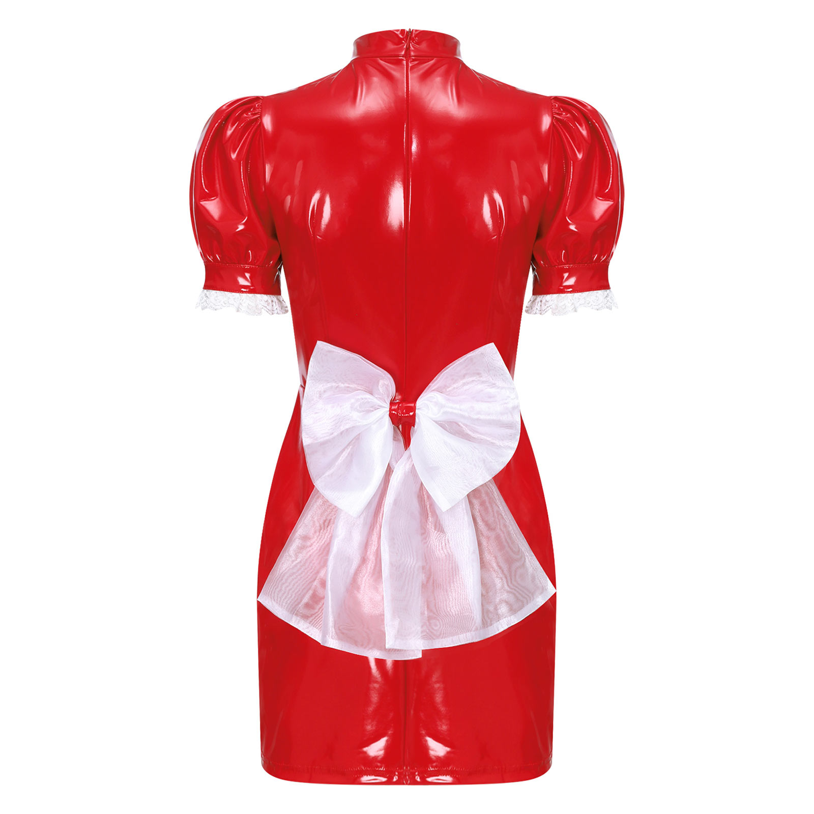 ผู้หญิงฮาโลวีนชุดแม่บ้านGlossy - Bodycon Dress Women บทวิจารณ์และราคา