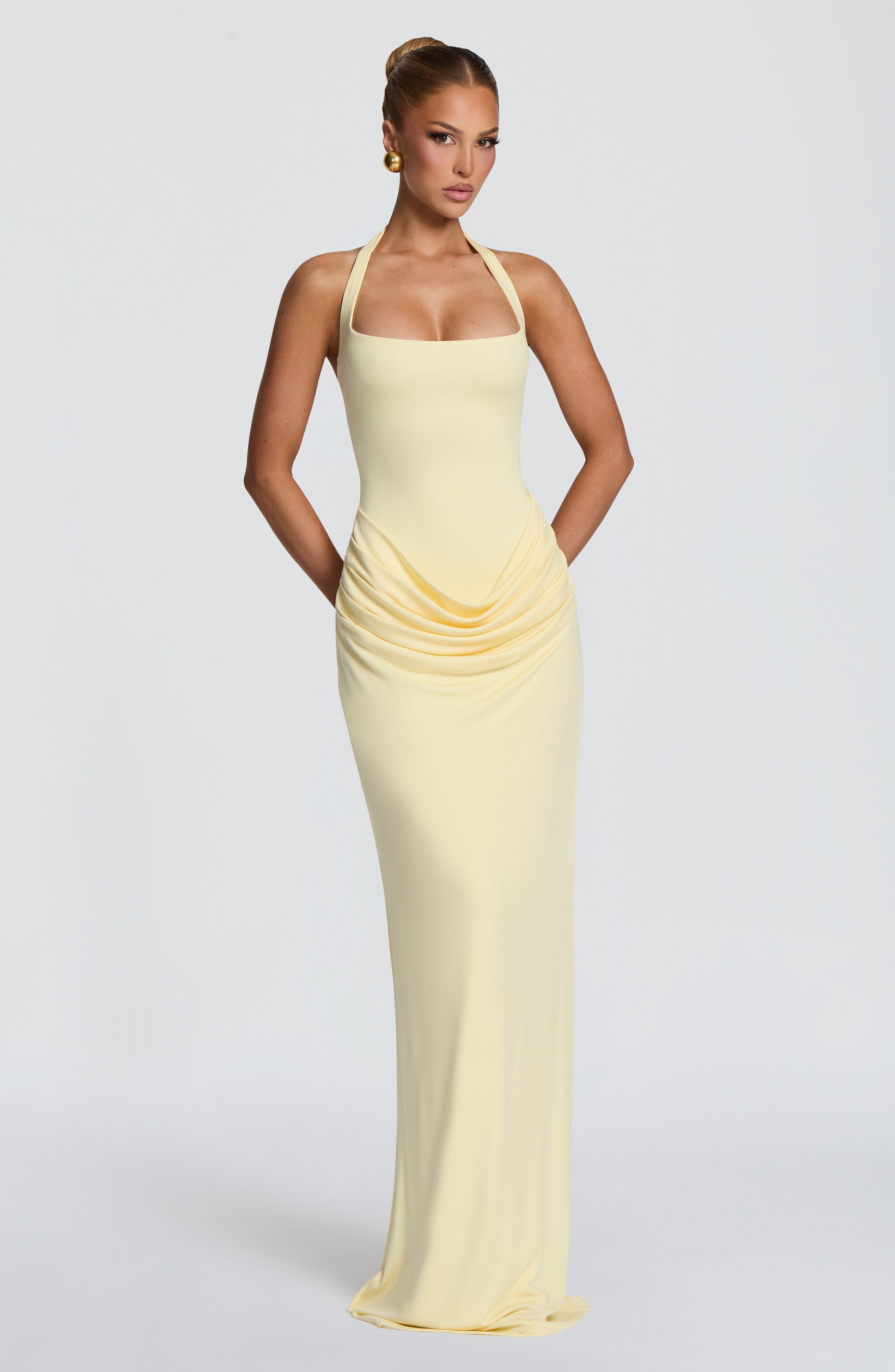 เดรสยาวคอเหลี่ยมแบบผูกคอ พร้อม - Bodycon Dress Women บทวิจารณ์และราคา