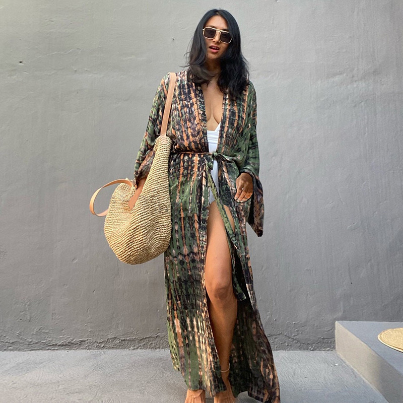 Beach Cover Ups ผู้หญิง Tie Dy - Women'S Fashion Kimono บทวิจารณ์และราคา