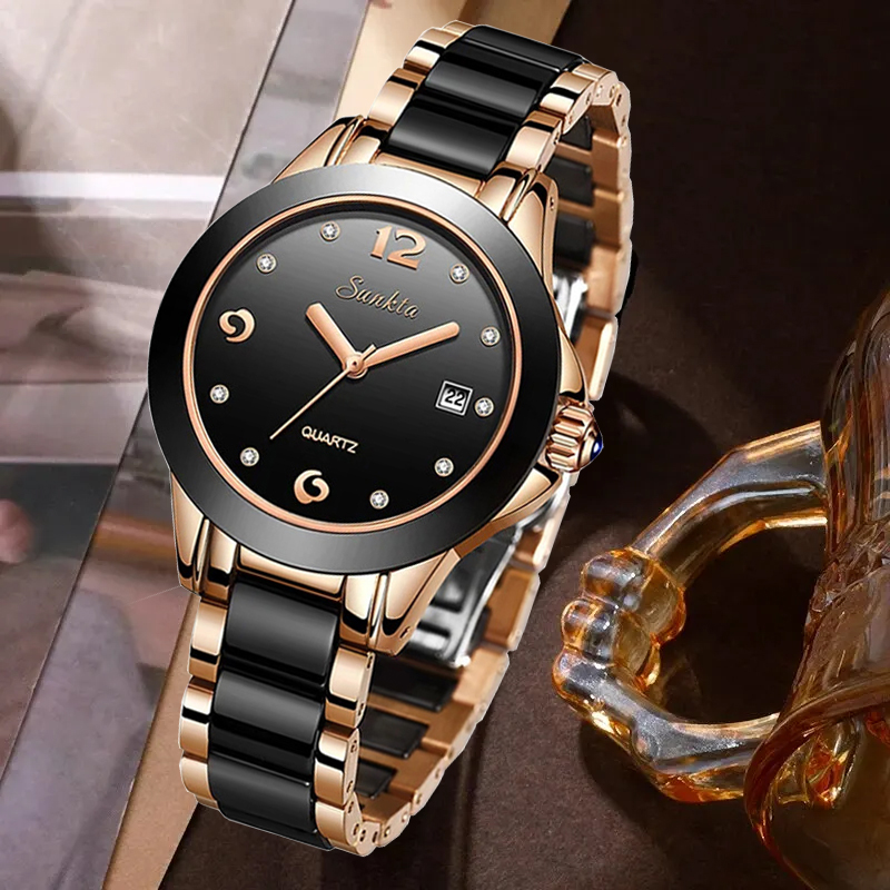นาฬิกาข้อมือผู้หญิง LIGE Sunkt - Women Fashion Simple บทวิจารณ์และราคา