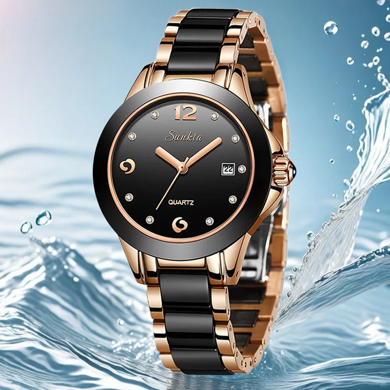 นาฬิกาข้อมือผู้หญิง LIGE Sunkt - Women Fashion Simple บทวิจารณ์และราคา